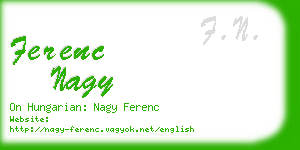 ferenc nagy business card
